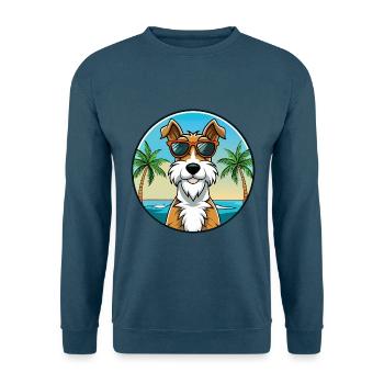 Draht Foxterrier Hunderasse Cartoon Sonnenbrille Strand - Unisex Pullover - Indigoblau - Vorne