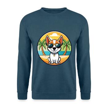 Rat Terrier Dog Breed Cartoon Sunglasses Beach - Unisex Sweatshirt - indigo blue - Front