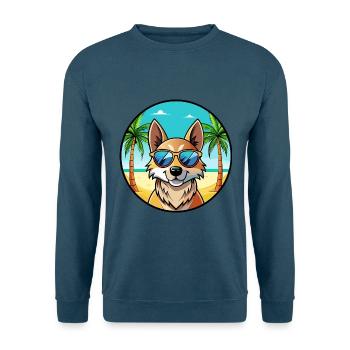 Slovensky Kopov Hunderasse Cartoon Sonnenbrille Strand - Unisex Pullover - Indigoblau - Vorne