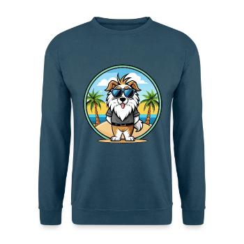 Picardie Schäferhund Rasse Cartoon Sonnenbrille Strand - Unisex Pullover - Indigoblau - Vorne