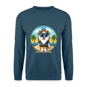 Picardie Schäferhund Rasse Cartoon Sonnenbrille Strand - Unisex Pullover - Indigoblau - Vorne
