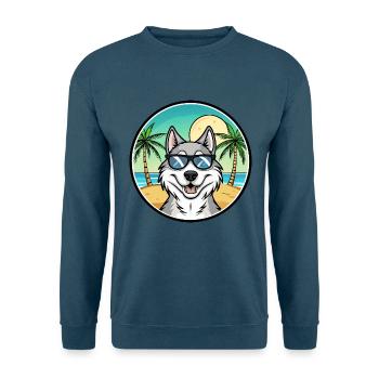 Nördliche Inuit Hunderasse Cartoon Sonnenbrille Strand - Unisex Pullover - Indigoblau - Vorne