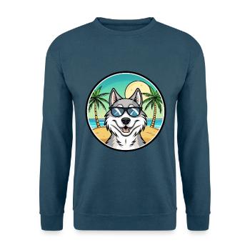 Nördliche Inuit Hunderasse Cartoon Sonnenbrille Strand - Unisex Pullover - Indigoblau - Vorne