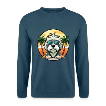 Alter englischer Schäferhund Rasse Cartoon Sonnenbrille Strand - Unisex Pullover - Indigoblau - Vorne