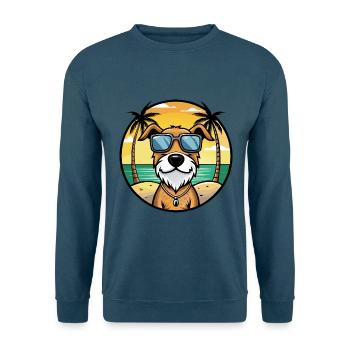 Istrischer Drahthaarhund Hunderasse Cartoon Beach - Unisex Pullover - Indigoblau - Vorne