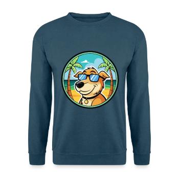 Koolie Chien Race Dessin Animé Lunettes de Soleil Plage - Sweat-shirt Unisexe - bleu indigo - Devant