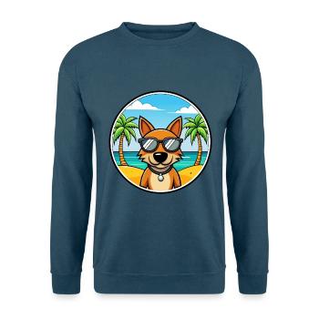 Lettischer Jagdhund Rasse Cartoon Sonnenbrille Strand - Unisex Pullover - Indigoblau - Vorne