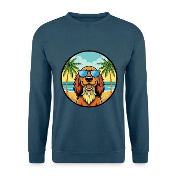 Gordon Setter Dog Breed Cartoon Sunglasses Beach - Unisex Sweatshirt - indigo blue - Front