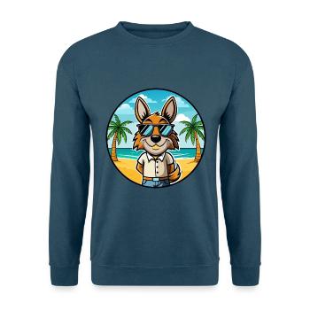 Hase Indischer Hund Rasse Cartoon Sonnenbrille Strand - Unisex Pullover - Indigoblau - Vorne