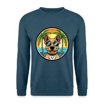 Deutscher Jagdterrier Hunderasse Cartoon Beach - Unisex Pullover - Indigoblau - Vorne