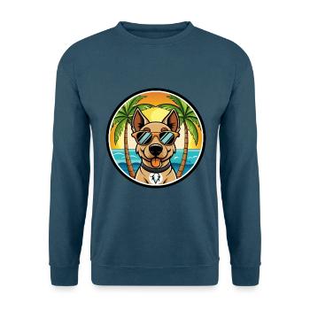Deutscher Jagdterrier Hunderasse Cartoon Beach - Unisex Pullover - Indigoblau - Vorne