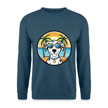 Dalmatian Dog Breed Cartoon Sunglasses Beach - Unisex Sweatshirt - indigo blue - Front