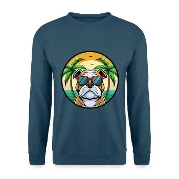 Bulldog Breed Cartoon Lunettes de soleil Beach - Sweat-shirt Unisexe - bleu indigo - Devant