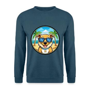 Aidi Hunderasse Cartoon Sonnenbrille Strand - Unisex Pullover - Indigoblau - Vorne