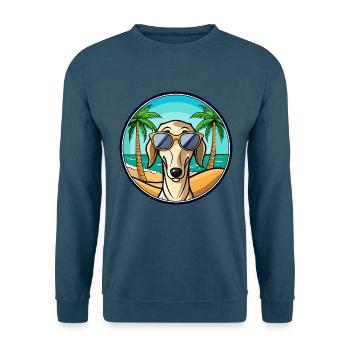 Saluki Hund Rasse Cartoon Sonnenbrille Strand - Unisex Pullover - Indigoblau - Vorne