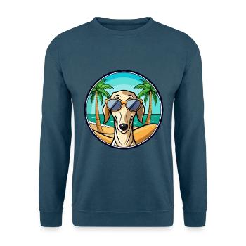 Saluki Dog Breed Cartoon Sunglasses Beach - Unisex Sweatshirt - indigo blue - Front