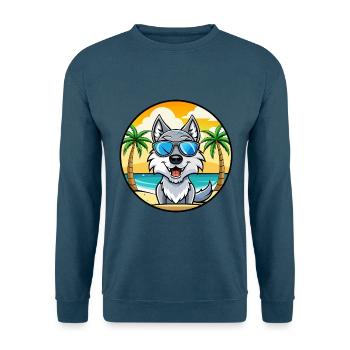 Saarloos Wolfdog Breed Cartoon Lunettes de soleil Beach - Sweat-shirt Unisexe - bleu indigo - Devant
