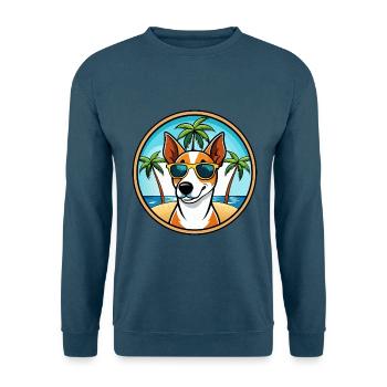 Glatte Foxterrier Hunderasse Cartoon Sonnenbrille - Unisex Pullover - Indigoblau - Vorne
