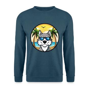Nördliche Inuit Hunderasse Cartoon Sonnenbrille Strand - Unisex Pullover - Indigoblau - Vorne