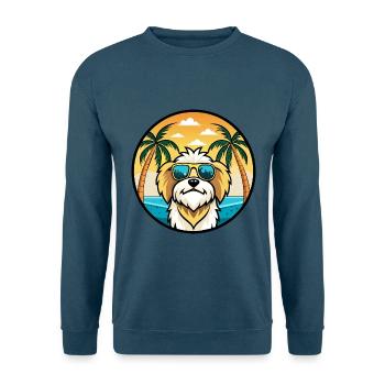 Lhasa Apso Hunderasse Cartoon Sonnenbrille Strand - Unisex Pullover - Indigoblau - Vorne