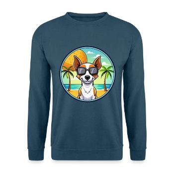 Decker Rat Terrier Hunderasse Cartoon Sonnenbrille - Unisex Pullover - Indigoblau - Vorne