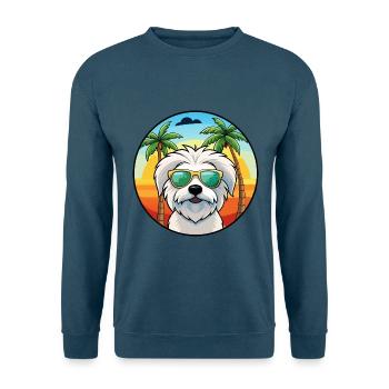 Coton De Tulear Hunderasse Cartoon Sonnenbrille Strand - Unisex Pullover - Indigoblau - Vorne