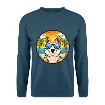 Berger d’Asie centrale Race Cartoon Beach - Sweat-shirt Unisexe - bleu indigo - Devant