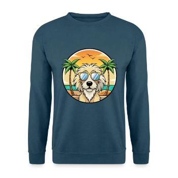 Katalanische Schäferhundrasse Cartoon Sonnenbrille Strand - Unisex Pullover - Indigoblau - Vorne