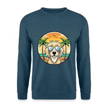 Katalanische Schäferhundrasse Cartoon Sonnenbrille Strand - Unisex Pullover - Indigoblau - Vorne