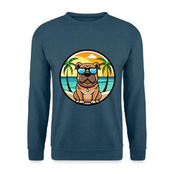 Bullmastiff Dog Breed Cartoon Sunglasses Beach - Unisex Sweatshirt - indigo blue - Front