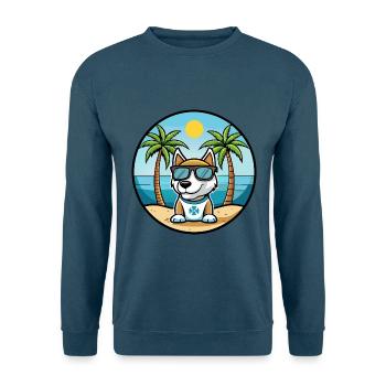 Argentino Chien Race Dessin Animé Lunettes De Soleil Plage - Sweat-shirt Unisexe - bleu indigo - Devant
