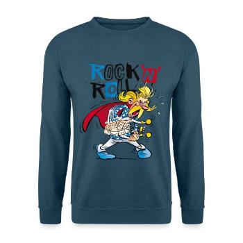 Asterix & Obelix Troubadix Singt Rock'N'Roll - Unisex Pullover - Indigoblau - Vorne