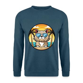 Selkirk Rex Cat Breed Cartoon Lunettes de soleil Beach - Sweat-shirt Unisexe - bleu indigo - Devant