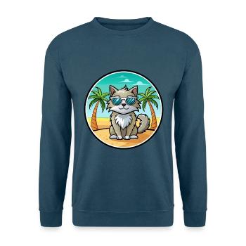 Laperm Cat Breed Cartoon Lunettes de soleil Beach - Sweat-shirt Unisexe - bleu indigo - Devant