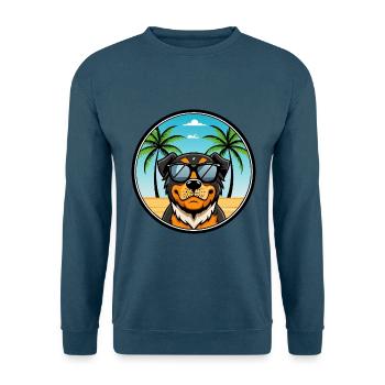 Lunettes de soleil Rottweiler Dog Cartoon Summer Beach - Sweat-shirt Unisexe - bleu indigo - Devant