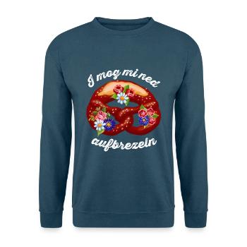 I mog mi ned aufbrezeln lustiges Dirndl Shirt - Unisex Pullover - Indigoblau - Vorne
