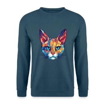Pixie Bob Katze Bunte Aquarell Haustier Illustration - Unisex Pullover - Indigoblau - Vorne