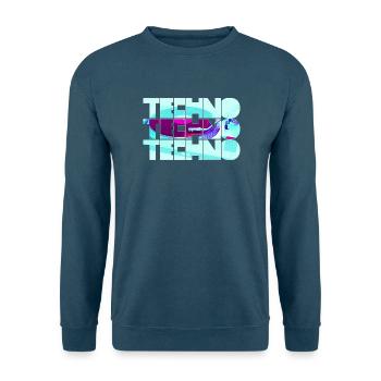 Techno Neon Muster - Unisex Pullover - Indigoblau - Vorne