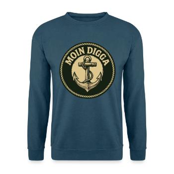Moin Digga Anker - Unisex Pullover - Indigoblau - Vorne