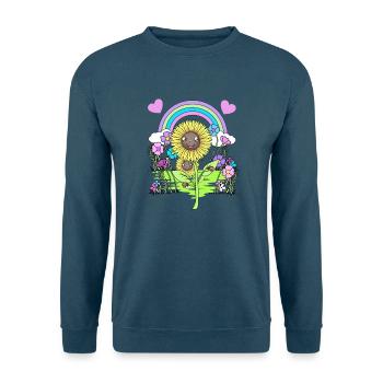 Sonnenblume Sonnenblumen Blume Blumen - Unisex Pullover - Indigoblau - Vorne