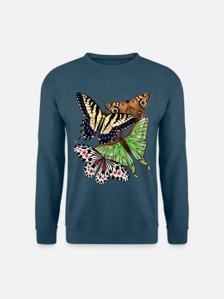 Schmetterlinge bunt - Unisex Pullover - Indigoblau