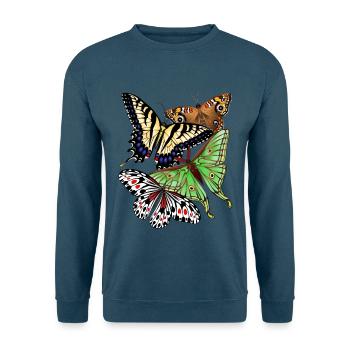 Schmetterlinge bunt - Unisex Pullover - Indigoblau - Vorne