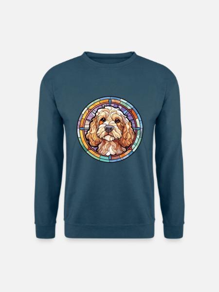 Cockapoo Hunderasse Buntes Glas Buntes Wassercol - Unisex Pullover - Indigoblau