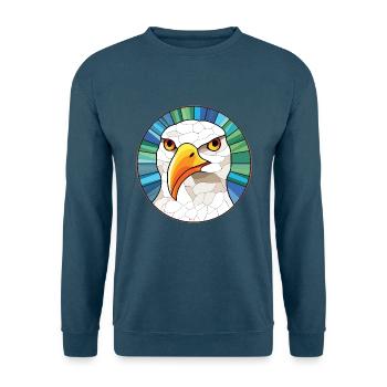 Möwe bunte Aquarell-Tier-Illustration - Unisex Pullover - Indigoblau - Vorne