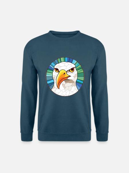 Möwe bunte Aquarell-Tier-Illustration - Unisex Pullover - Indigoblau