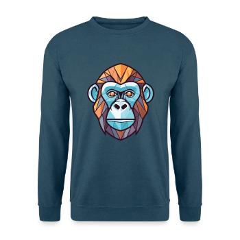 Affe Gorilla Buntes Aquarell Tier Karikatur - Unisex Pullover - Indigoblau - Vorne