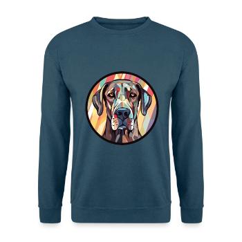 Riesenschnauzer Hunderasse Aquarell Illustration - Unisex Pullover - Indigoblau - Vorne
