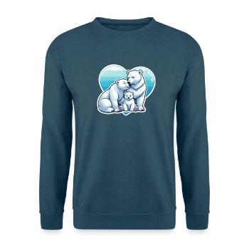Eisbärenfamilie im Herzen :) - Unisex Pullover - Indigoblau - Vorne