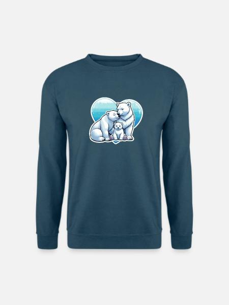 Eisbärenfamilie im Herzen :) - Unisex Pullover - Indigoblau