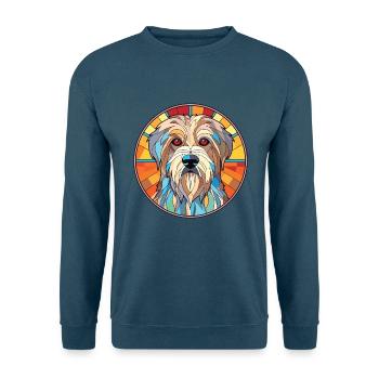 Pyrenäen-Schäferhund-Rasse buntes Aquarell - Unisex Pullover - Indigoblau - Vorne